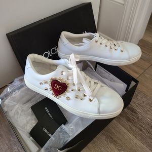 Dolce & Gabbana Heart Studded Sneaker Shoes